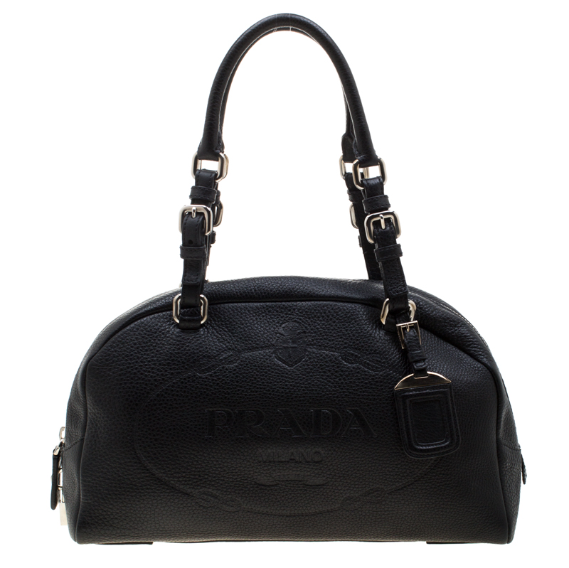 Pre Owned Prada Black Leather Satchel