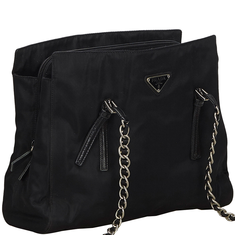 

Prada Black Nylon Chain Shoulder Bag