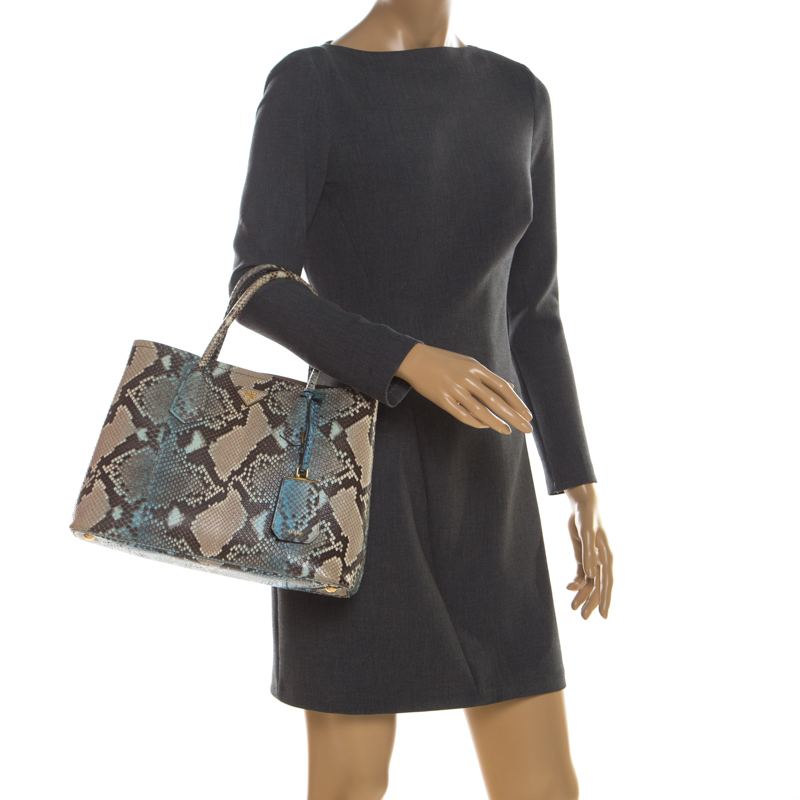 

Prada Multicolor Python Small Double Tote
