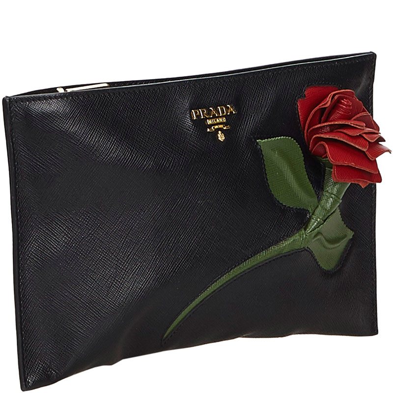 

Prada Black Saffiano Leather Clutch Bag