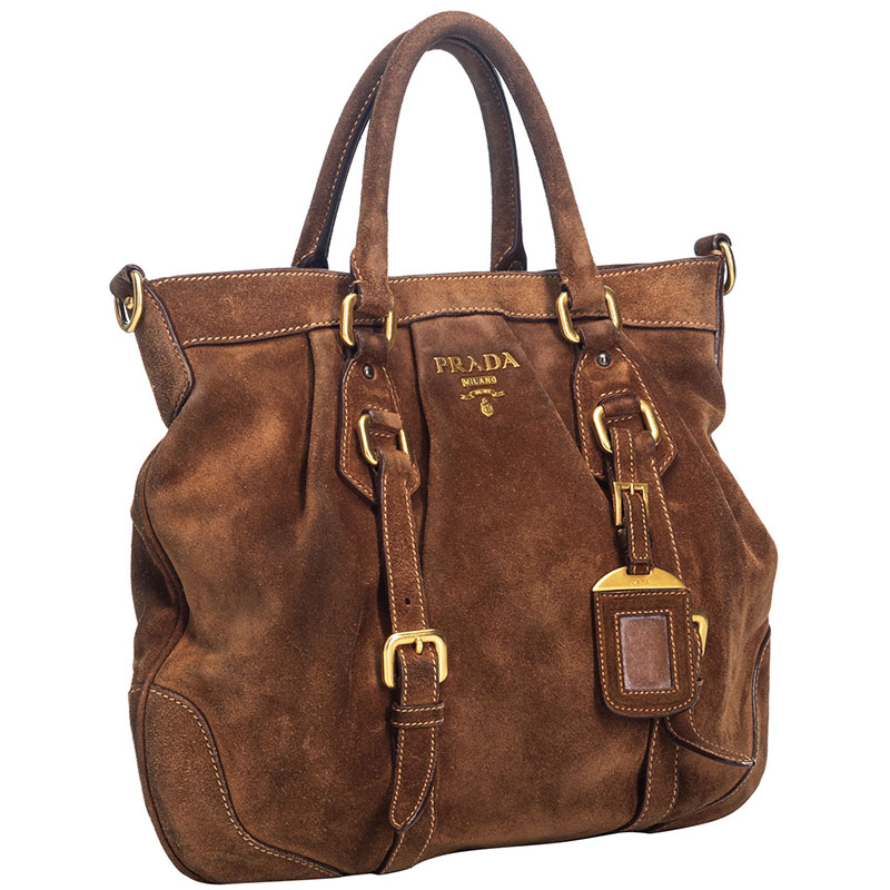 

Prada Brown Suede Satchel