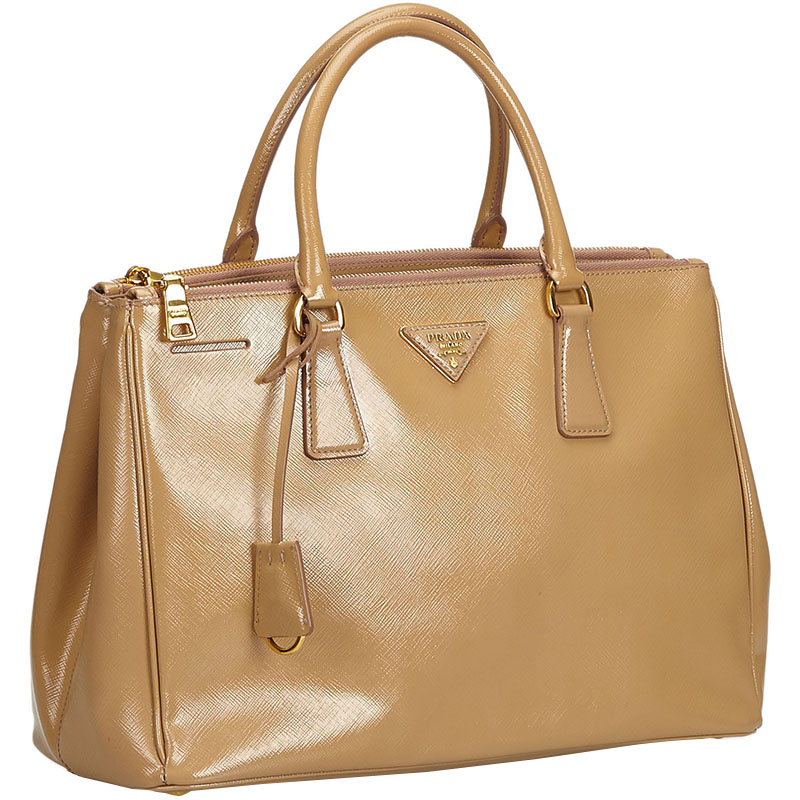 

Prada Brown/Beige Leather Saffiano Galleria Handbag