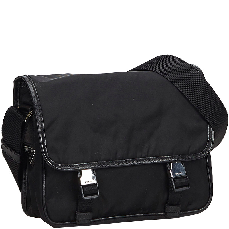 

Prada Black Nylon Messenger Bag
