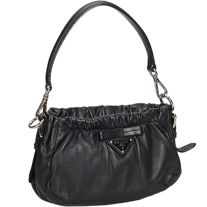 

Prada Black Leather Shoulder Bag