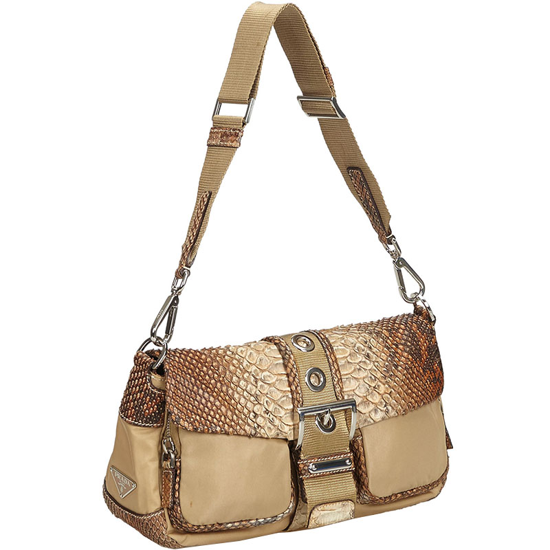 

Prada Brown/Beige Python Shoulder Bag