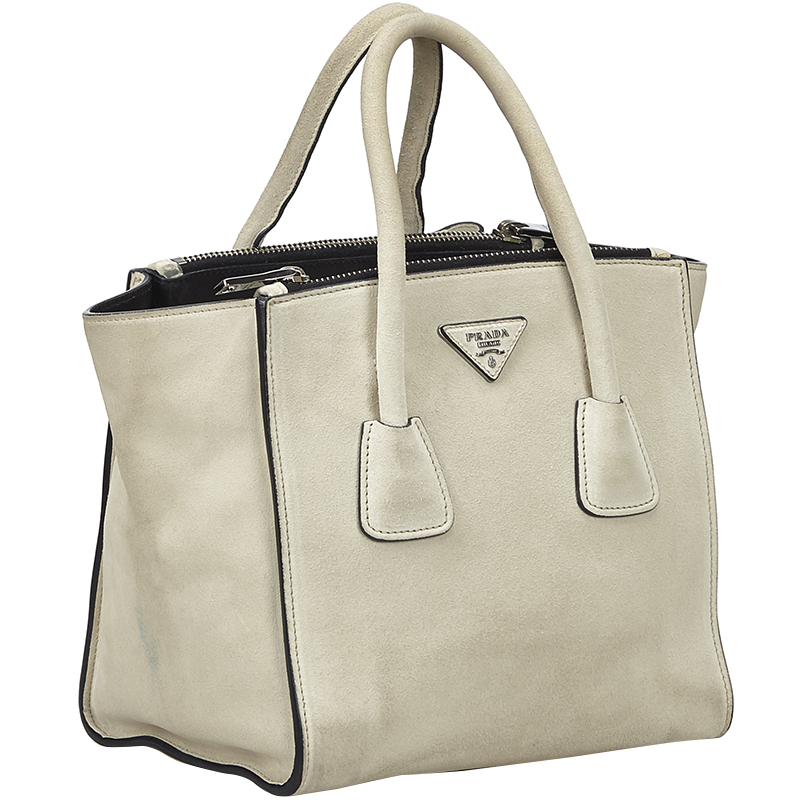 

Prada White Suede Satchel