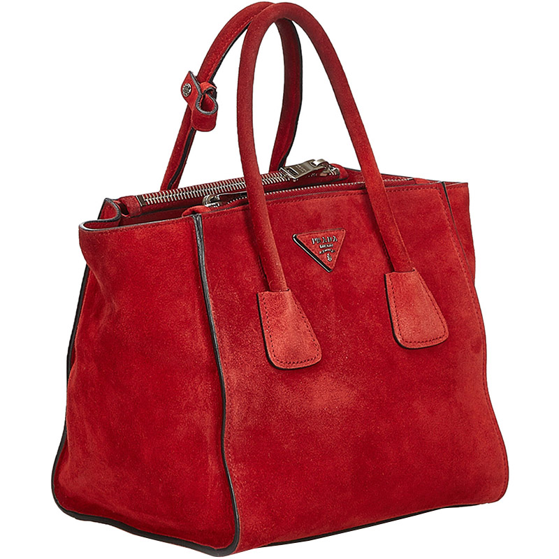 

Prada Red Suede Leather Shoulder Bag