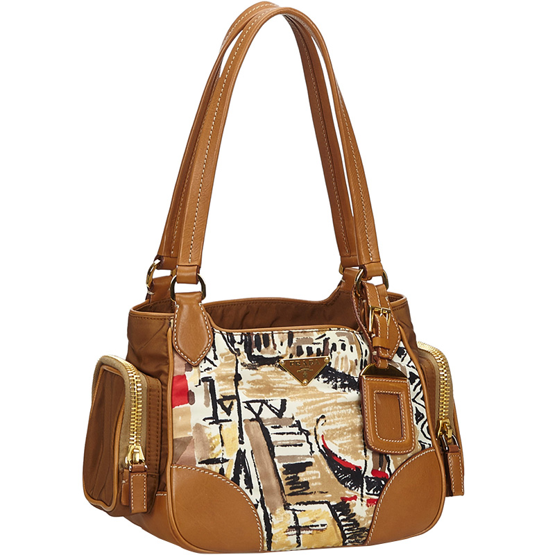 

Prada Brown Canvas Venice Shoulder Bag