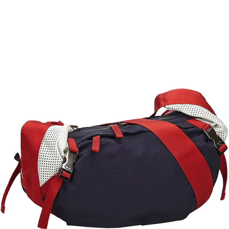 

Prada Blue/Red Nylon Sports Shoulder Bag