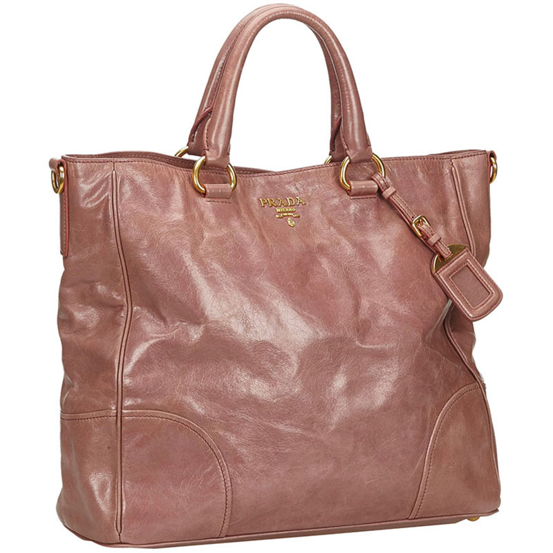 

Prada Pink Vitello Shine Leather Top Handle Bag