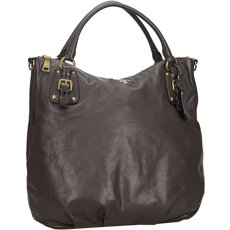 

Prada Dark Brown Leather Tote Bag
