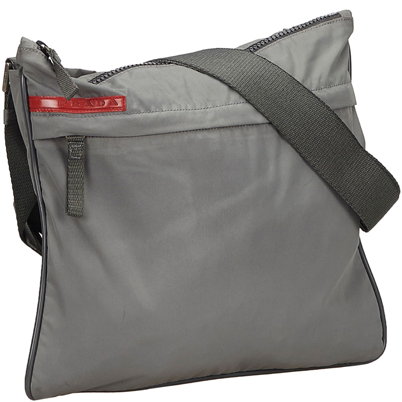 

Prada Gray Nylon Sports Crossbody Bag, Grey