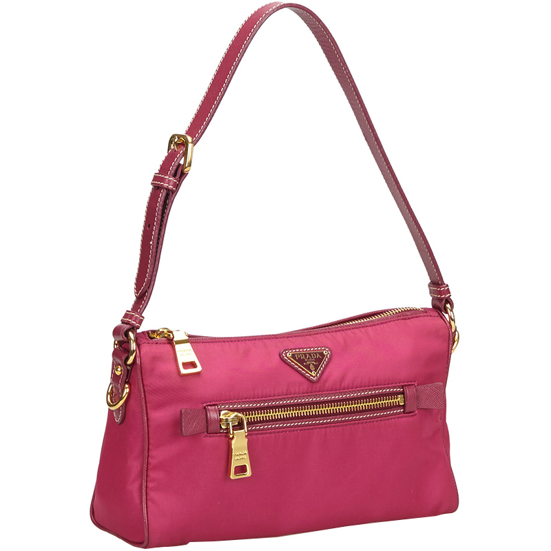 

Prada Pink Tessuto Nylon Baguette
