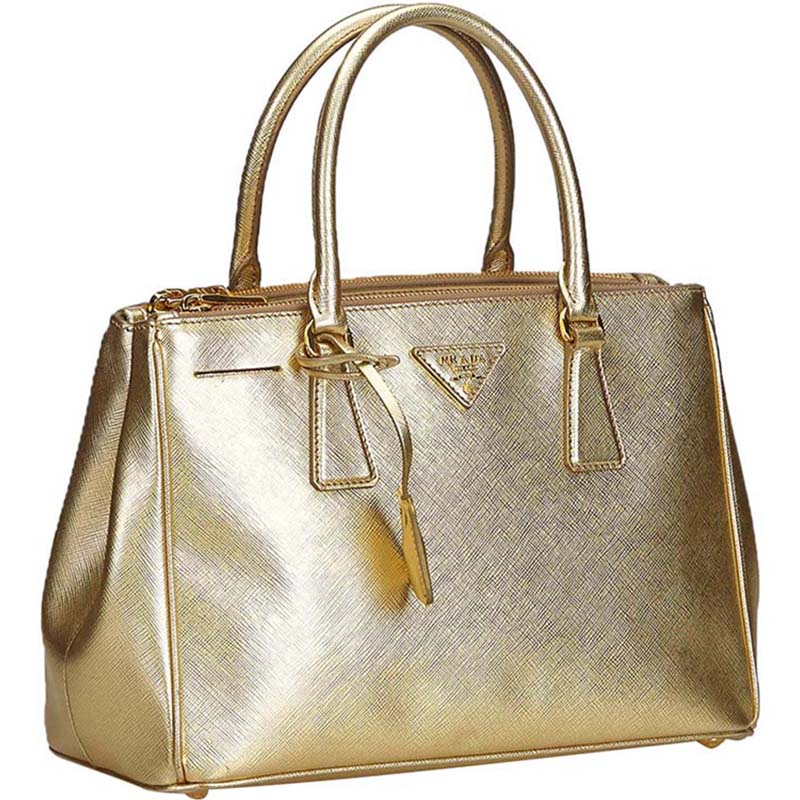 

Prada Gold Saffiano Leather Galleria Tote Bag