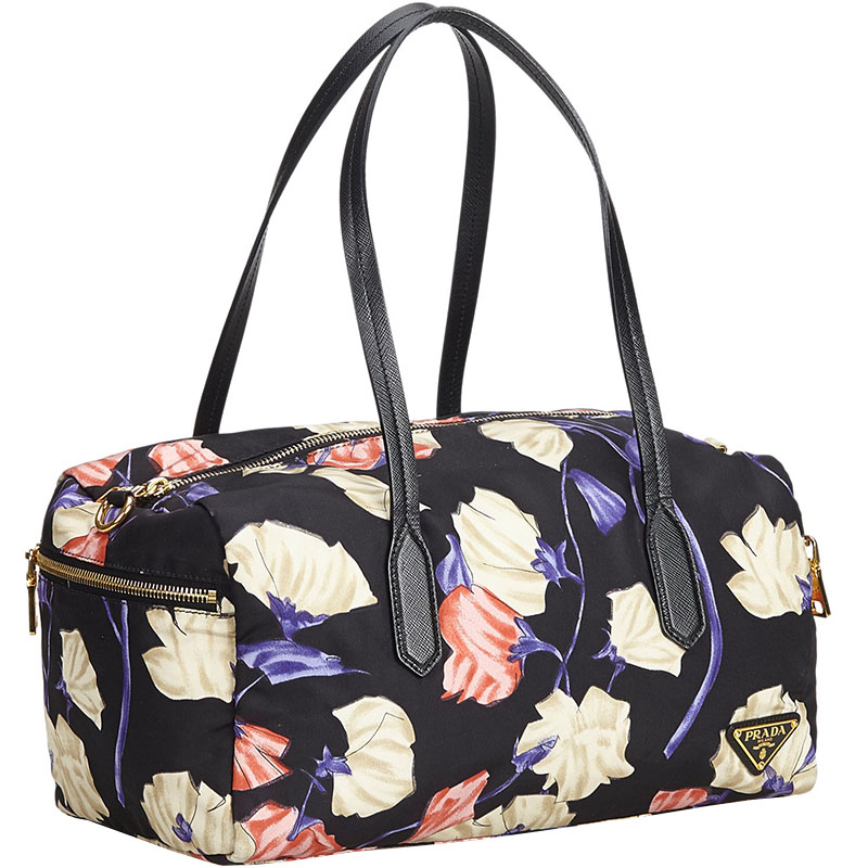 

Prada Floral Printed Nylon Shoulder Bag, Multicolor