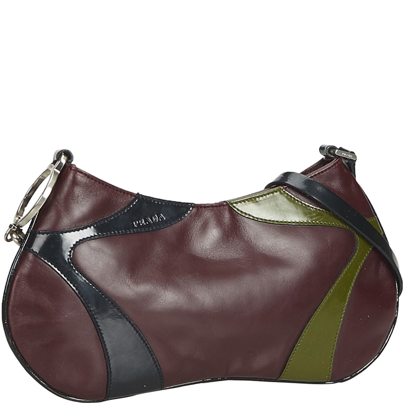 

Prada Tricolor Leather Shoulder Bag, Multicolor
