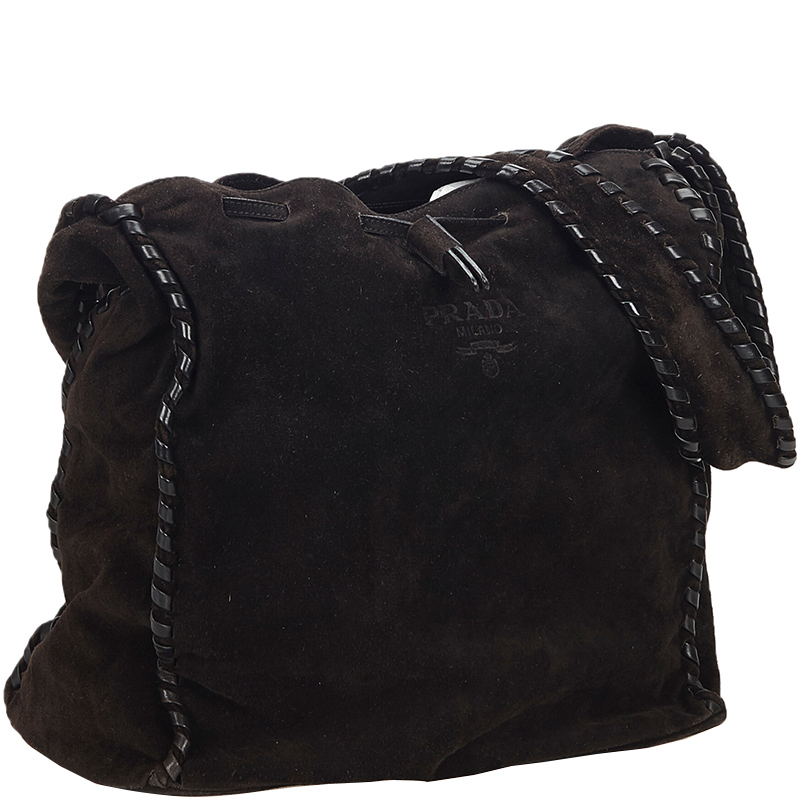 

Prada Black Suede Shoulder Bag