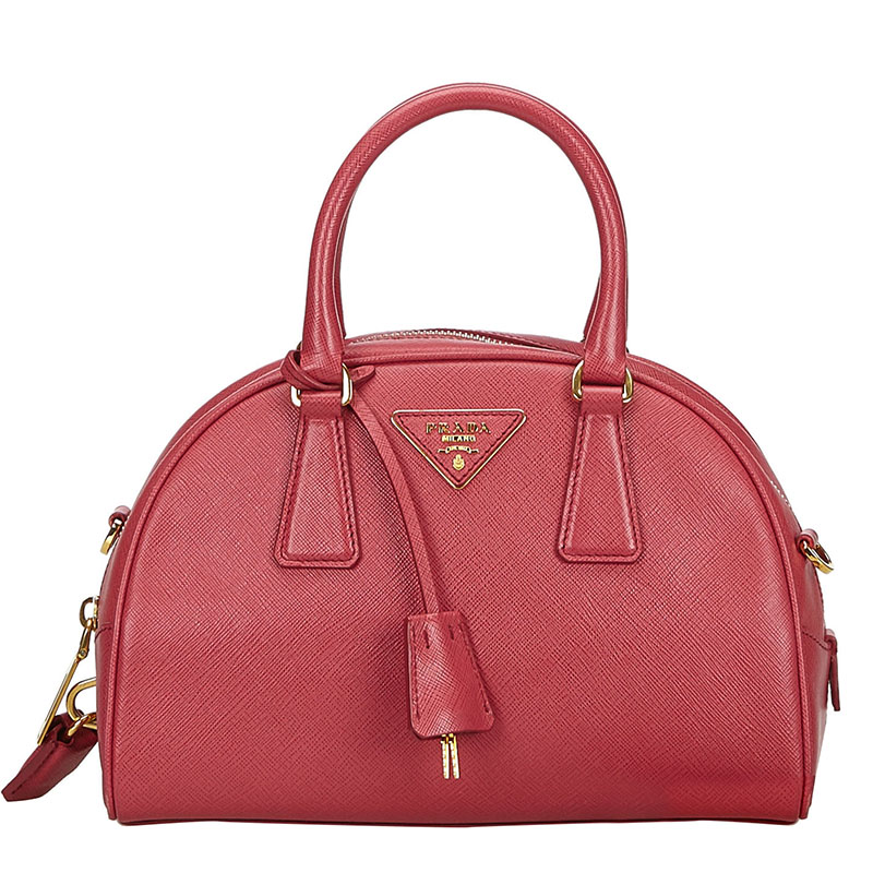 Pre-owned Prada Pink Saffiano Leather Satchel Bag