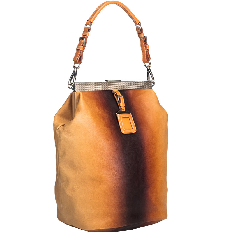 

Prada Brown Leather Ombre Shoulder Bag