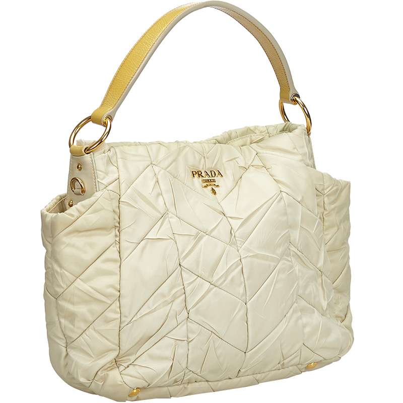 

Prada White Quilted Nylon Satchel