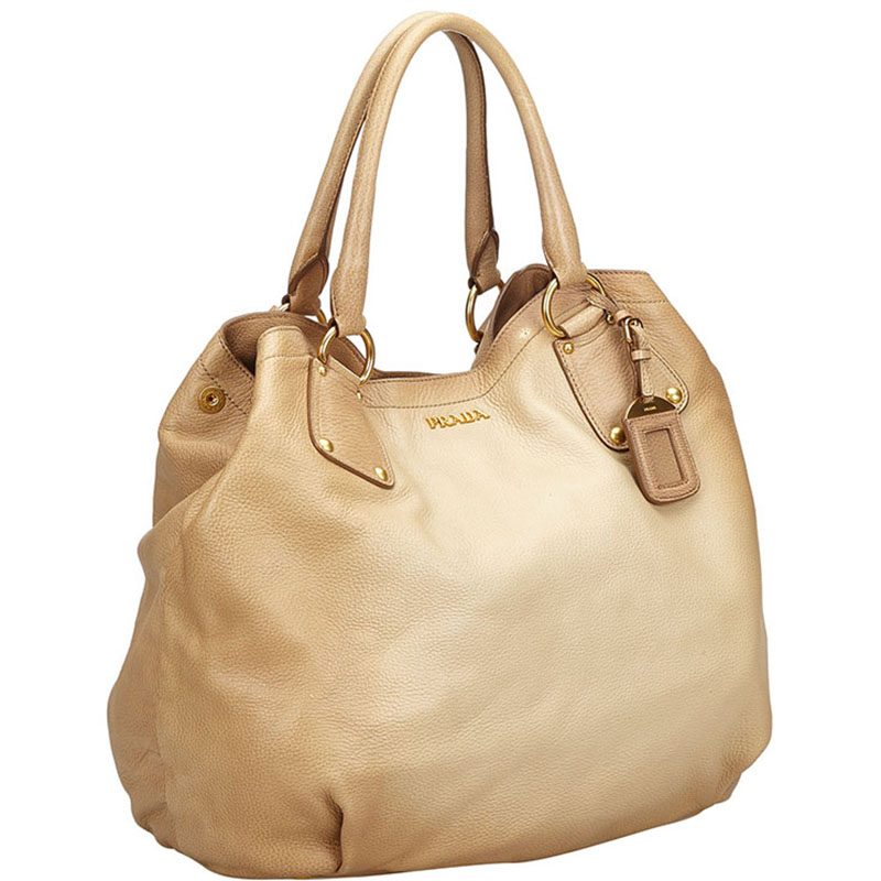 

Prada Beige Vitello Daino Leather Shoulder Bag