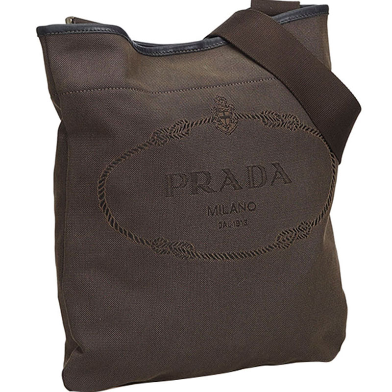 

Prada Brown Canapa Nylon Crossbody Bag