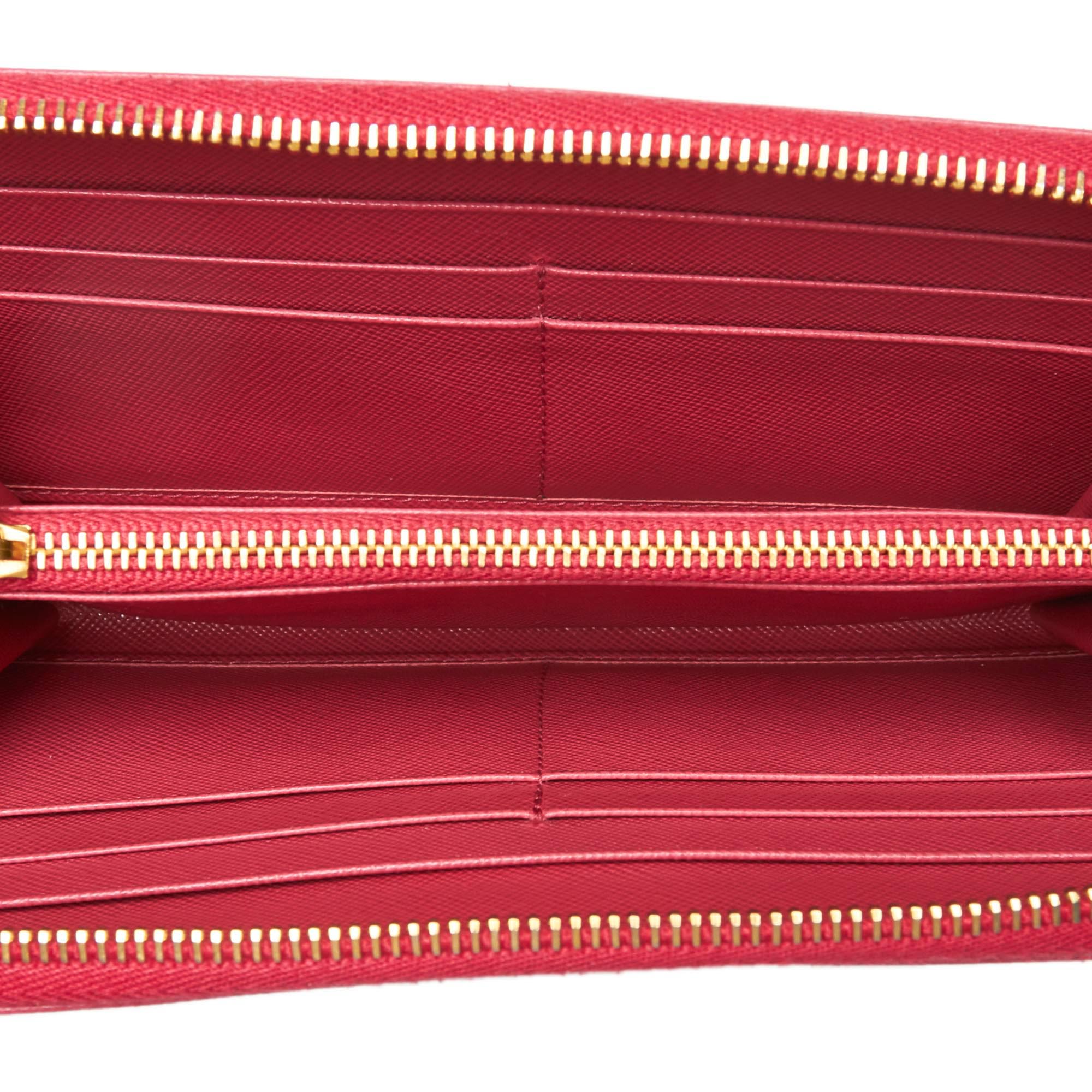 

Prada Pink Saffiano Leather Continental Wallet