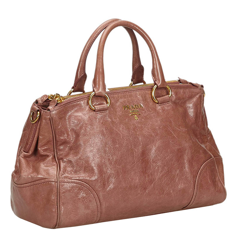 

Prada Brown Vitello Shine Leather Satchel