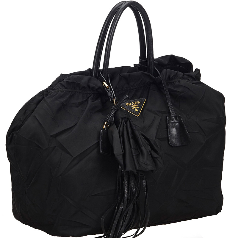 

Prada Black Nylon Tassel Tote