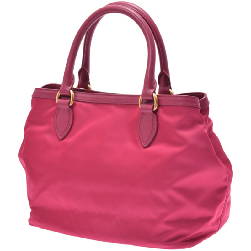 

Prada Fuchsia Nylon and Leather Tote, Pink