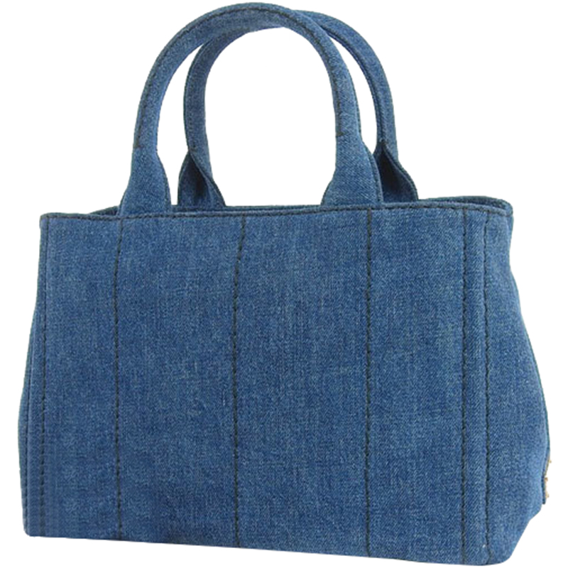 

Prada Blue Denim Canapa Tote