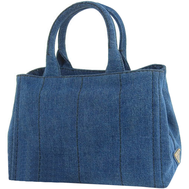 

Prada Blue Denim Canapa Tote
