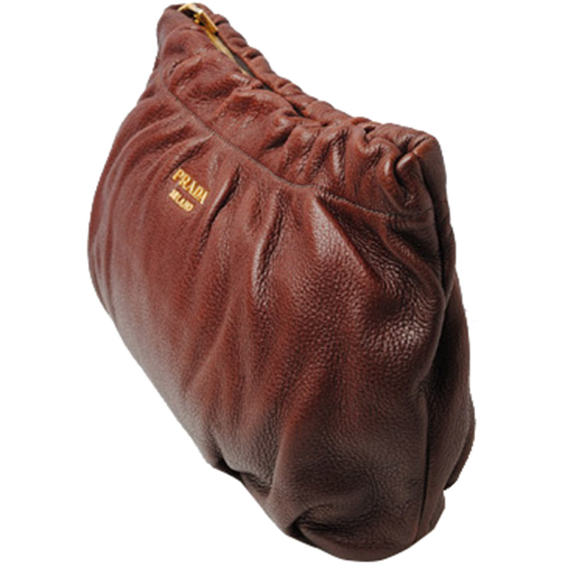 

Prada Brown Leather Clutch Bag