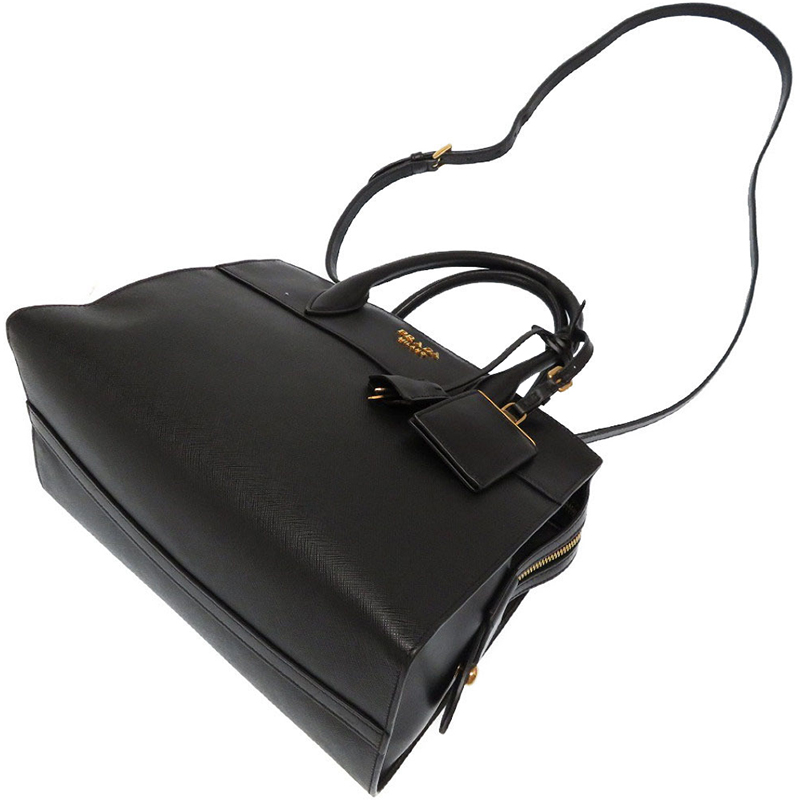 

Prada Black Saffiano Leather Esplanade Tote Bag