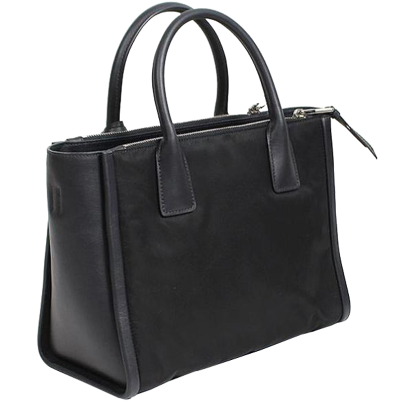 

Prada Black Nylon Leather Shoulder Bag