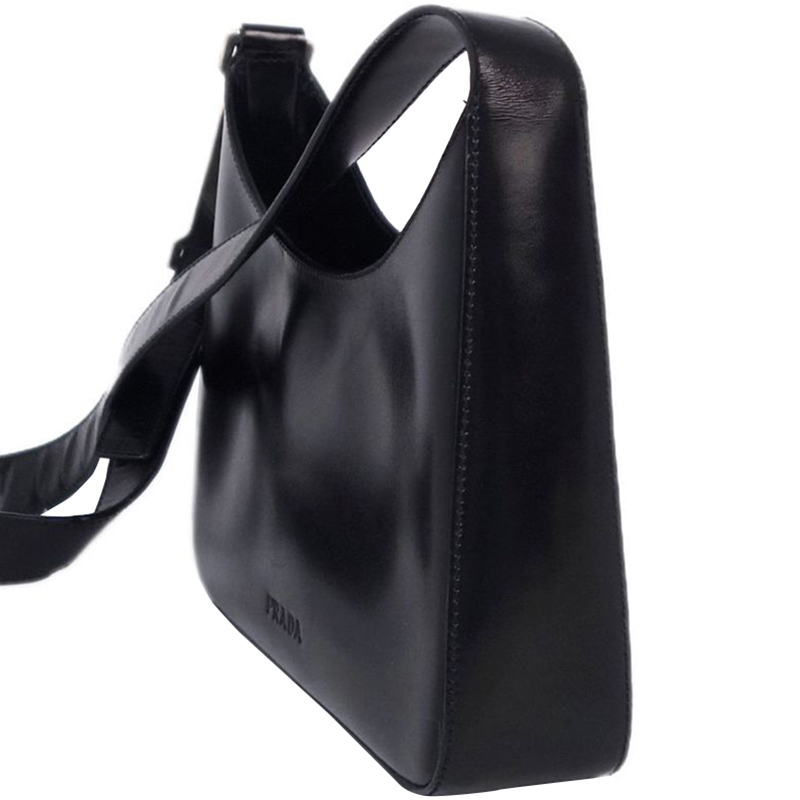 

Prada Black Leather Small Hobo Bag