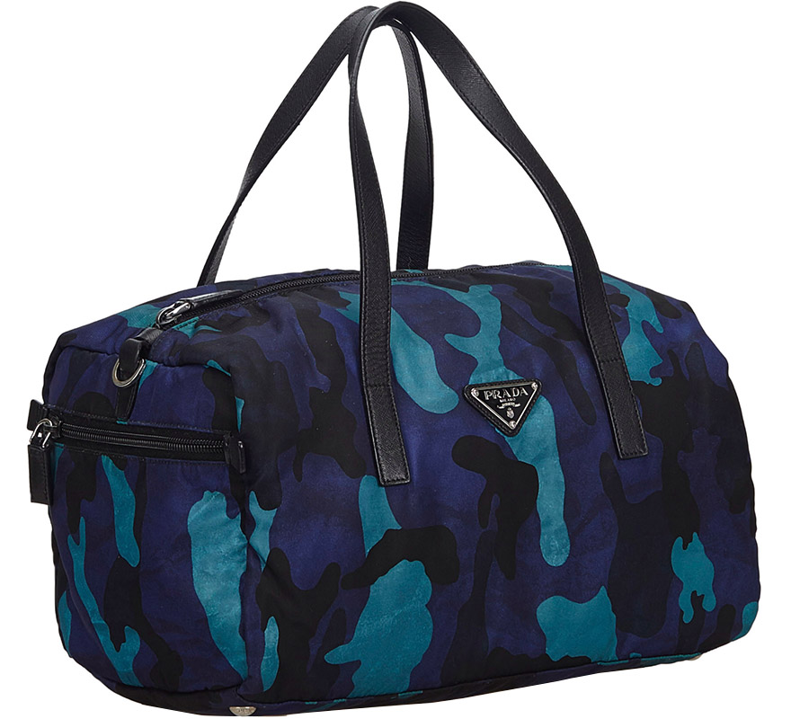 

Prada Blue Stampato Nylon Camouflage Shoulder Bag