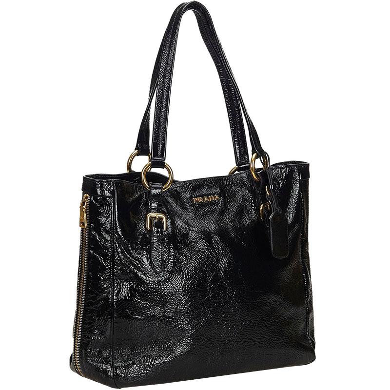 

Prada Black Leather Cervo Lux Tote Bag