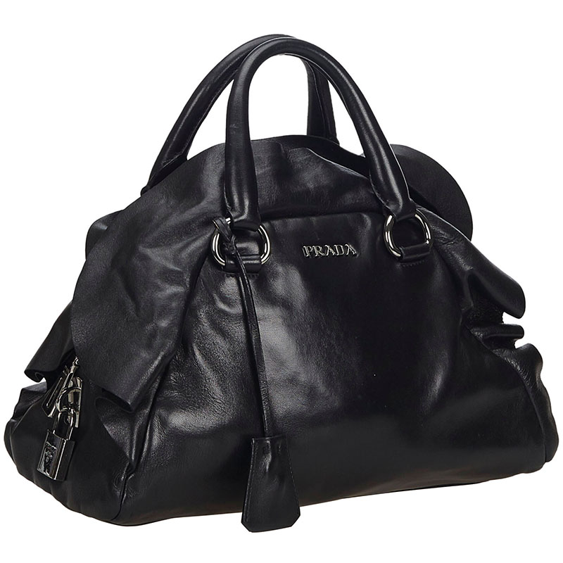 

Prada Black Leather Mordore Satchel