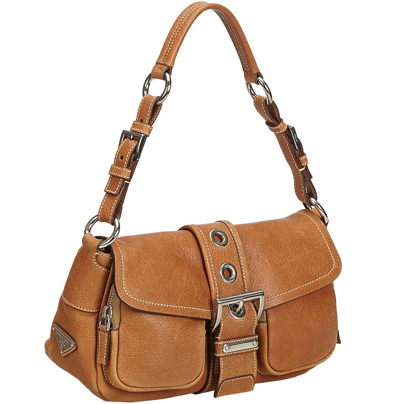 

Prada Light Brown Leather Shoulder Bag