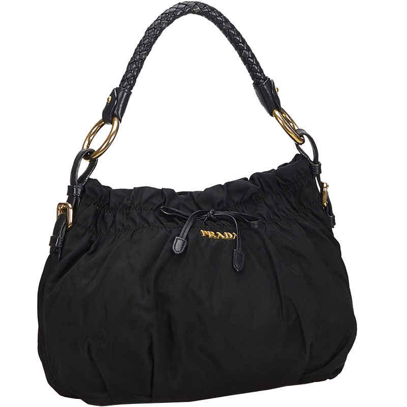 

Prada Black Gathered Nylon Handbag