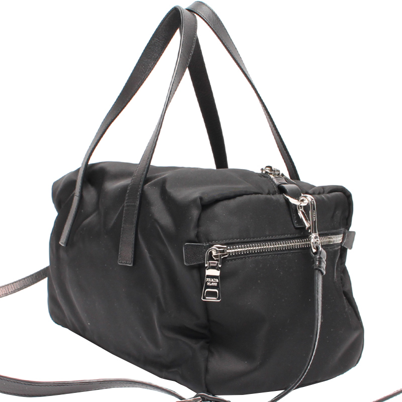 

Prada Black Tessuto Nylon And Leather Boston Bag