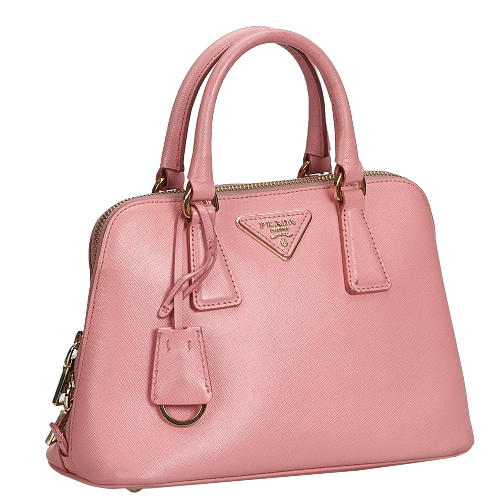 

Prada Pink Saffiano Leather Lux Promenade Satchel