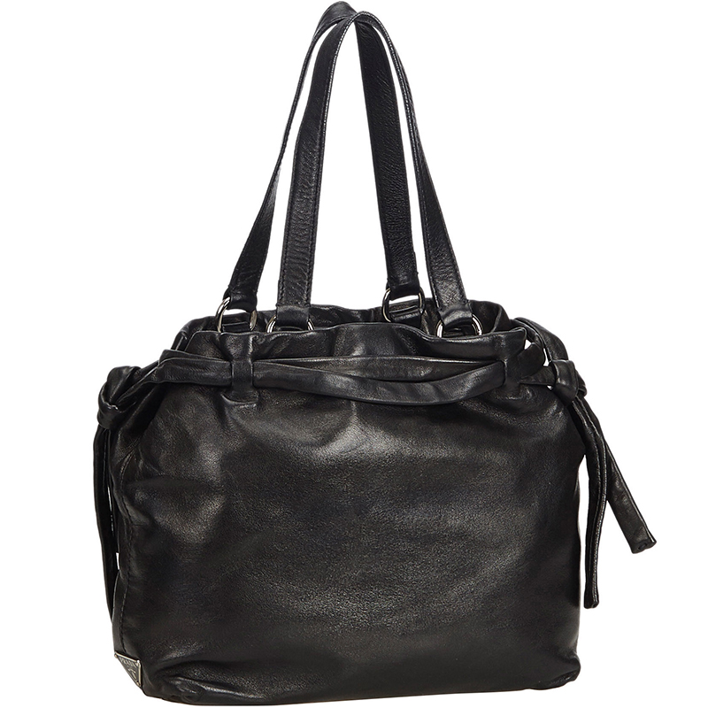 

Prada Black Leather Shoulder Bag