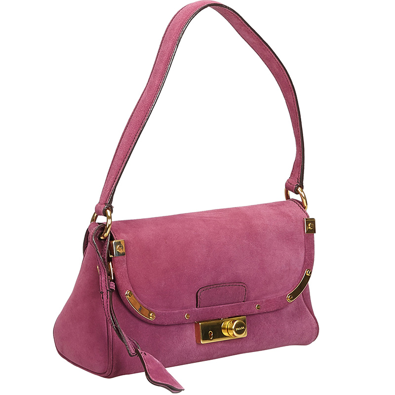 

Prada Purple Suede Shoulder Bag