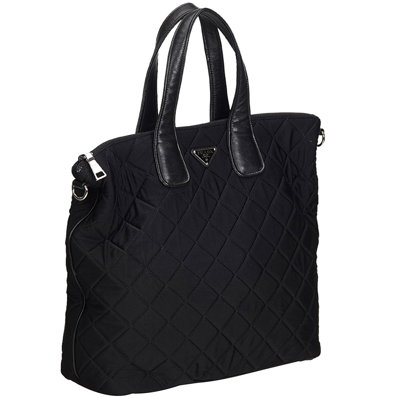 

Prada Black Quilted Nylon Tote Bag