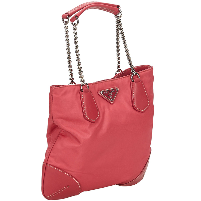 

Prada Pink Nylon Chain Handbag