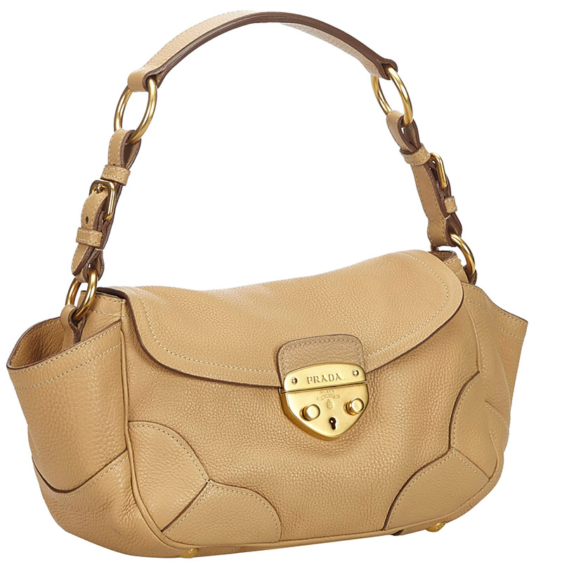 

Prada Brown Vitello Daino Satchel