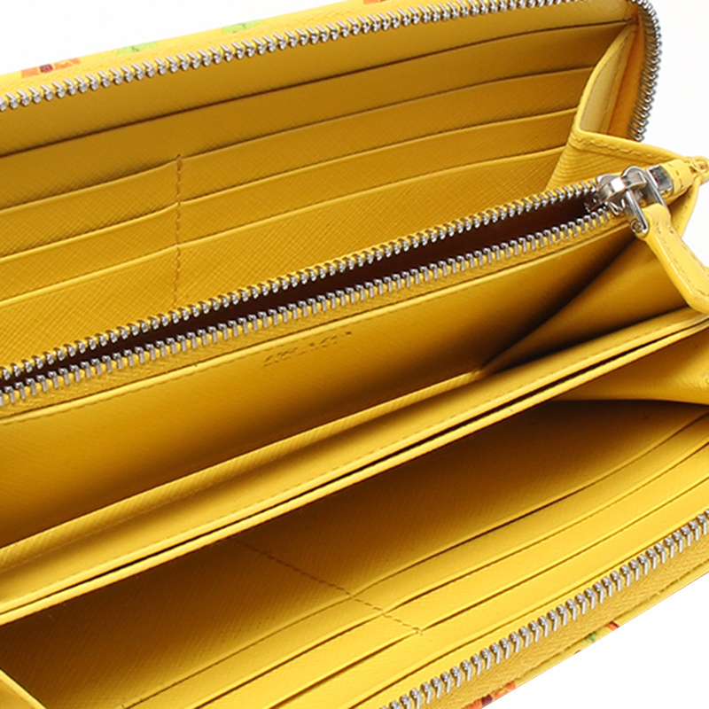 

Prada Yellow Saffiano Leather Printed Wallet