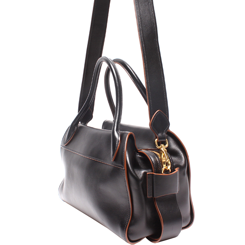 

Prada Black Leather Bowling Ribbon Bag